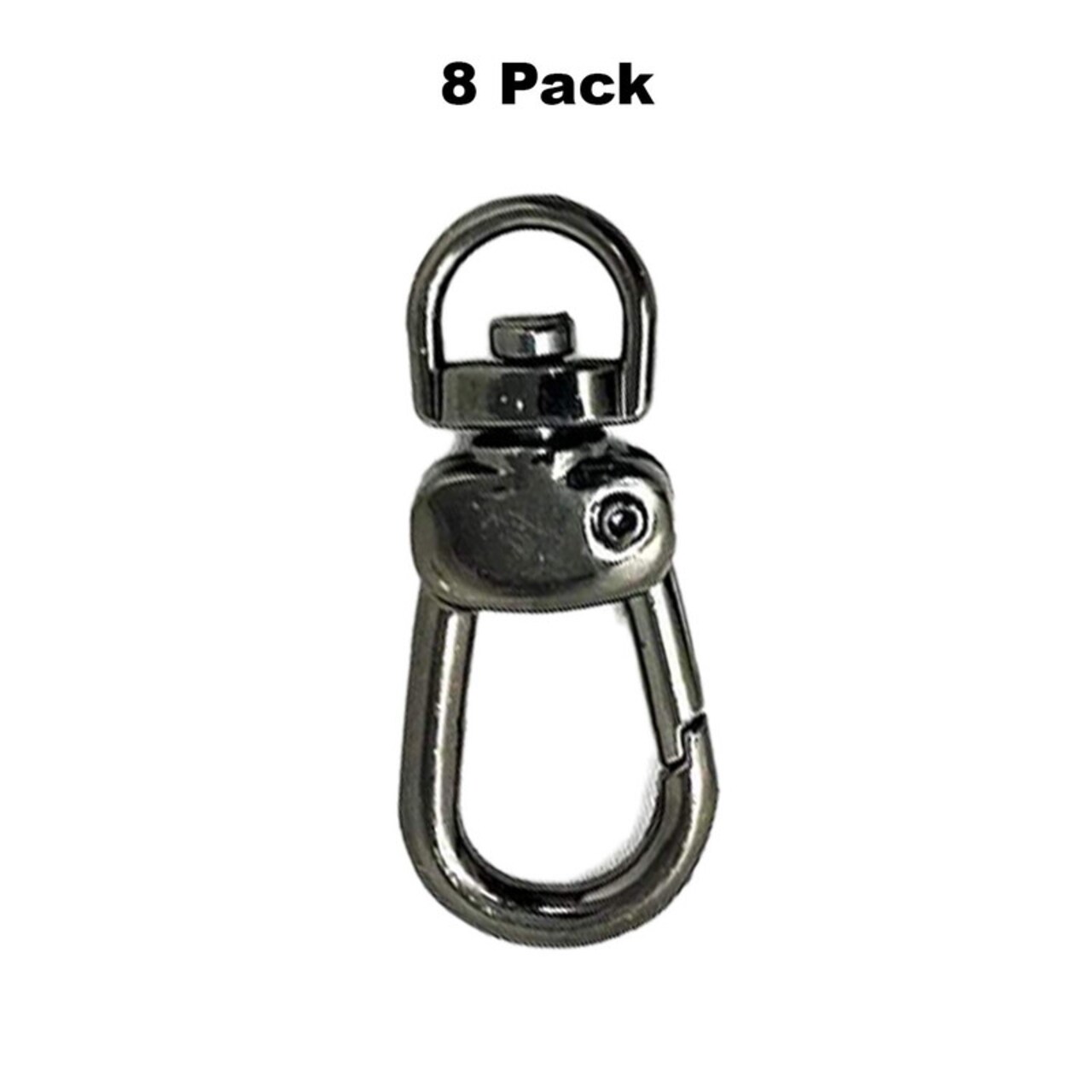 Swivel Hook Small Black Shiny Plated Side Push 1 Inch Long 3/8 Inch Loop